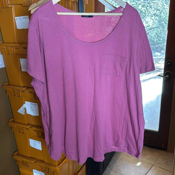 Studio 1886 Tops - Studio 1886 Relaxed Fit Scoop Neck Peony Pink Tee Size 3X